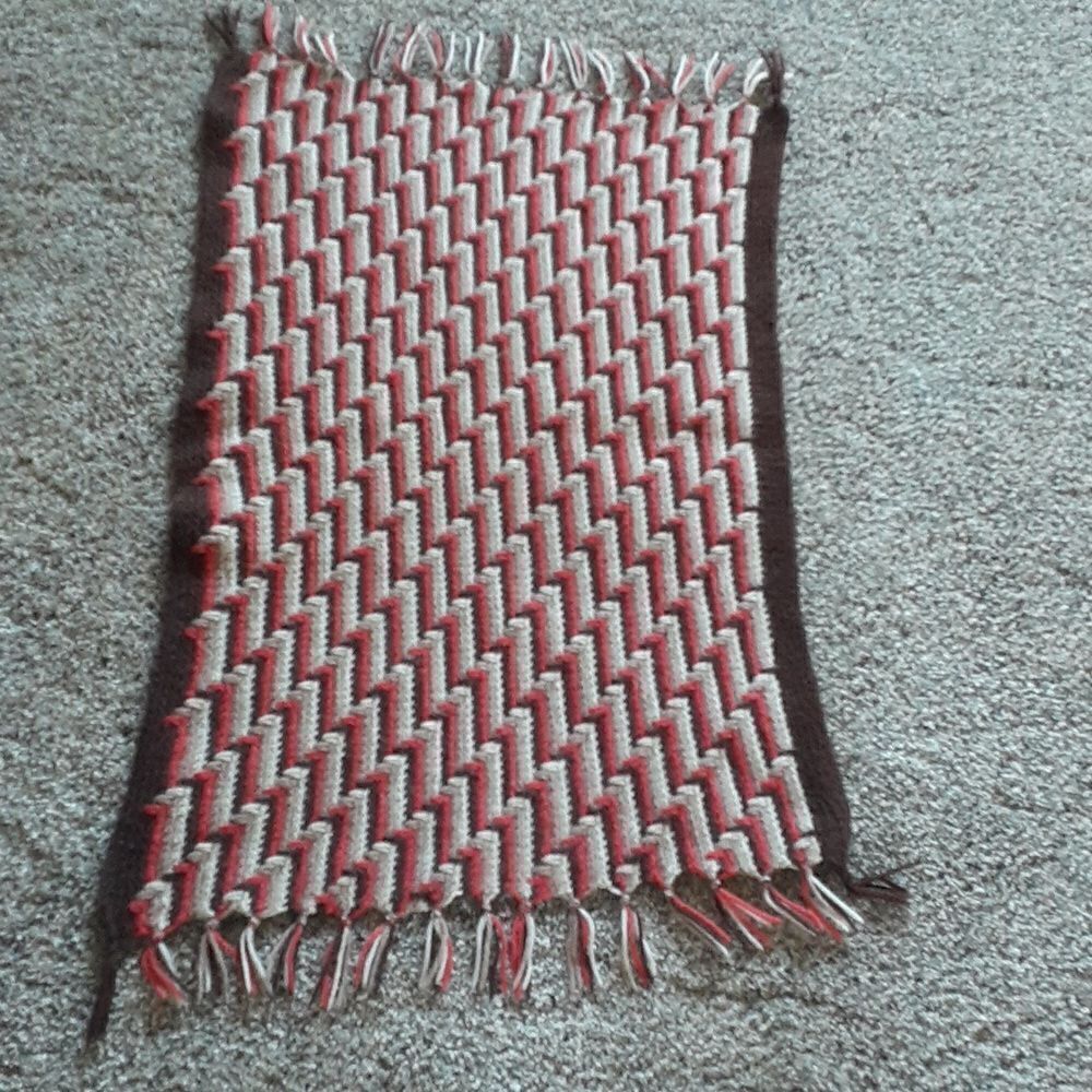 Beautiful‎ Southwestern style crocheted blanket -19" X 28" long(without fringe)